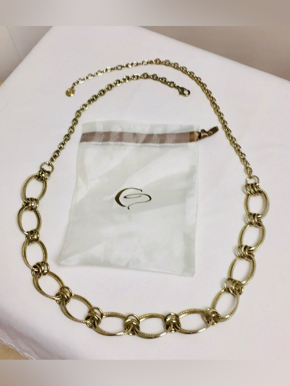 RJ Graziano Gold Linked Chain Waist Belt for Women
